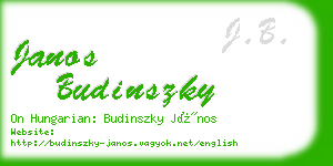 janos budinszky business card